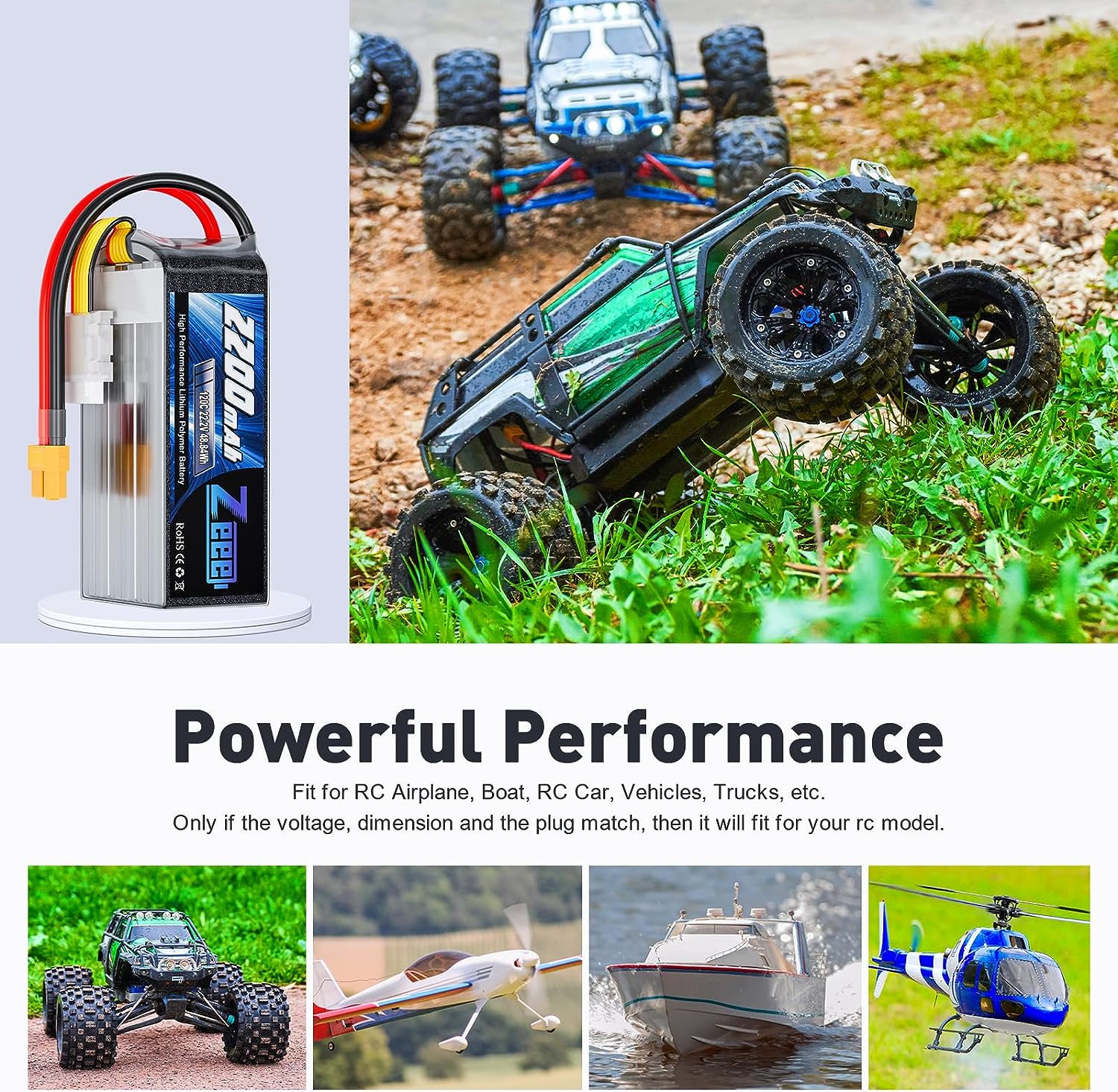Zeee 6S 2200mAh Lipo Battery 2 - 6S Lipo Battery 22.2V 5000Mah 评论和价格