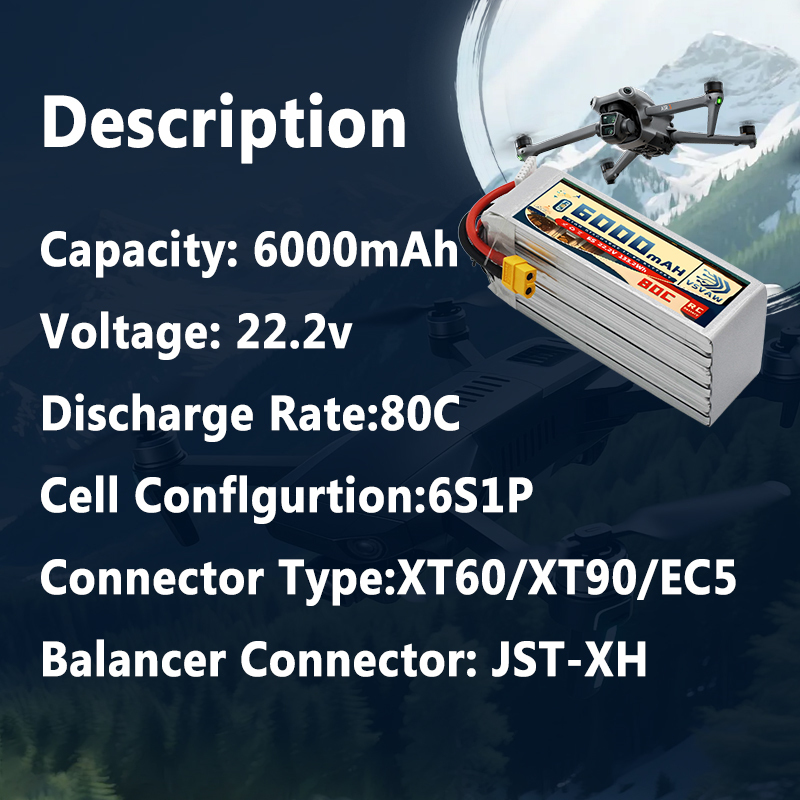 VSVAW 6S Lipo Battery 6000mAh  - 6S Lipo Battery 22.2V 5000Mah 评论和价格