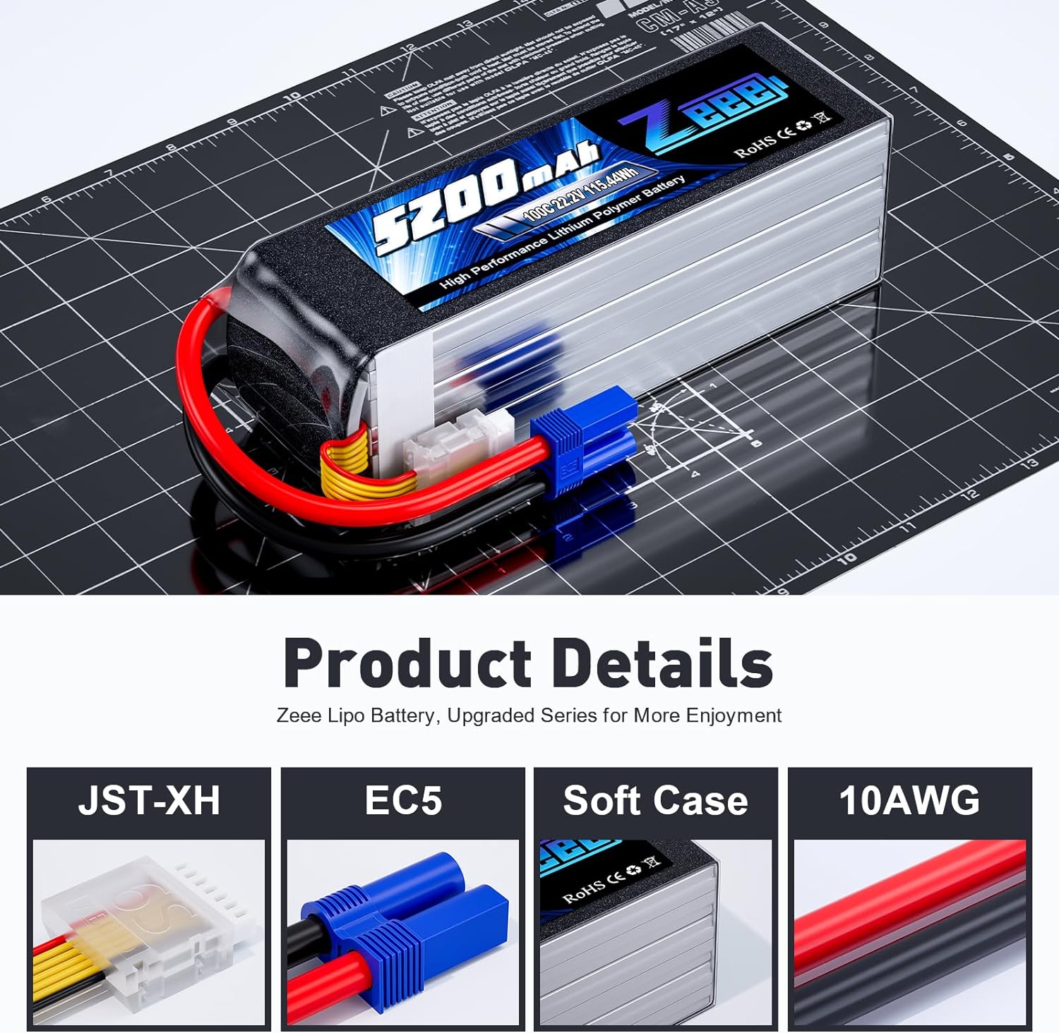 Zeee 6S 5200mAh Lipo Battery 2 - 6S Lipo Battery 22.2V 5000Mah 评论和价格