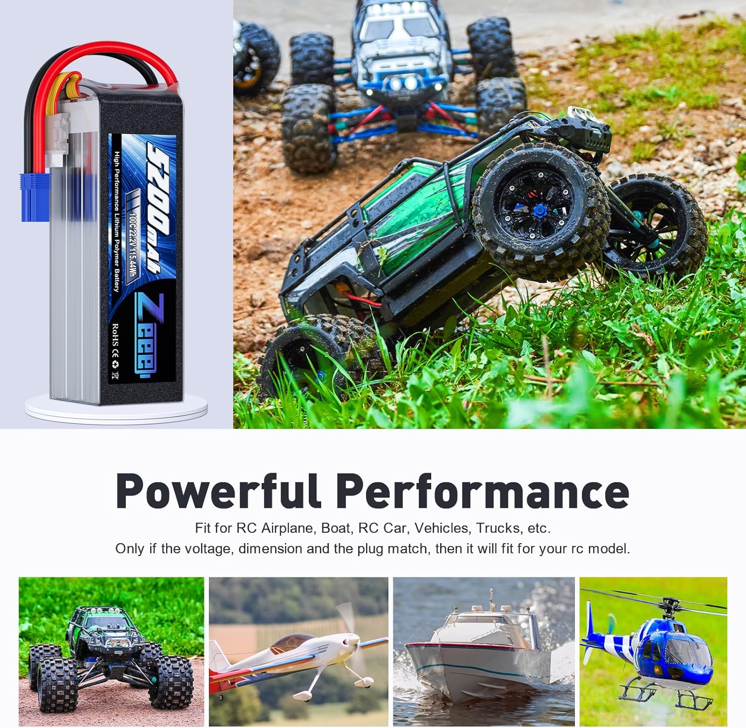 Zeee 6S 5200mAh Lipo Battery 2 - 6S Lipo Battery 22.2V 5000Mah 评论和价格